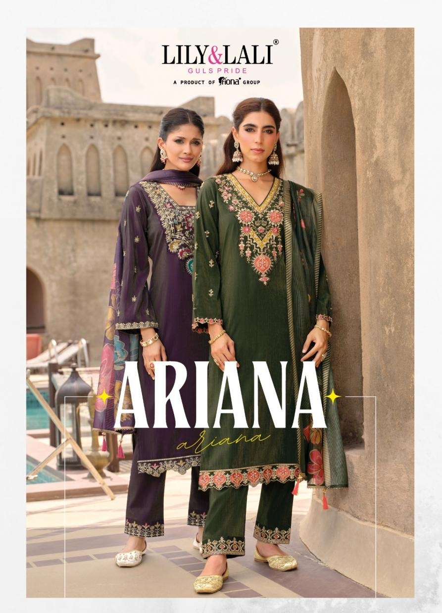 lily & lali ariana series 26811 to 26814 readymade simmer silk modern salwar suit in wholesale surat