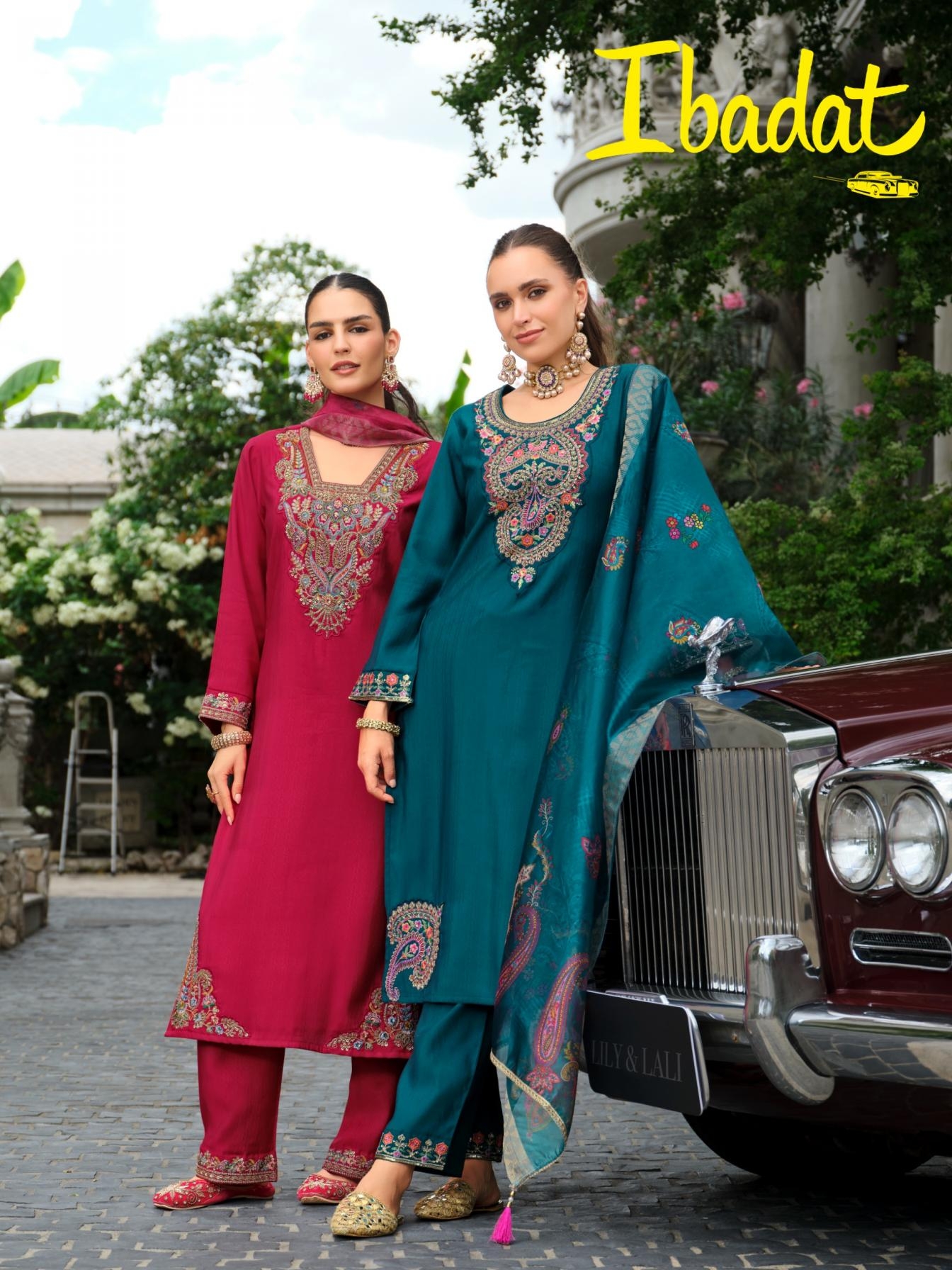lily & lali ibadat series 27471 to 27474 viscose silk readymade unique suit in wholesale surat