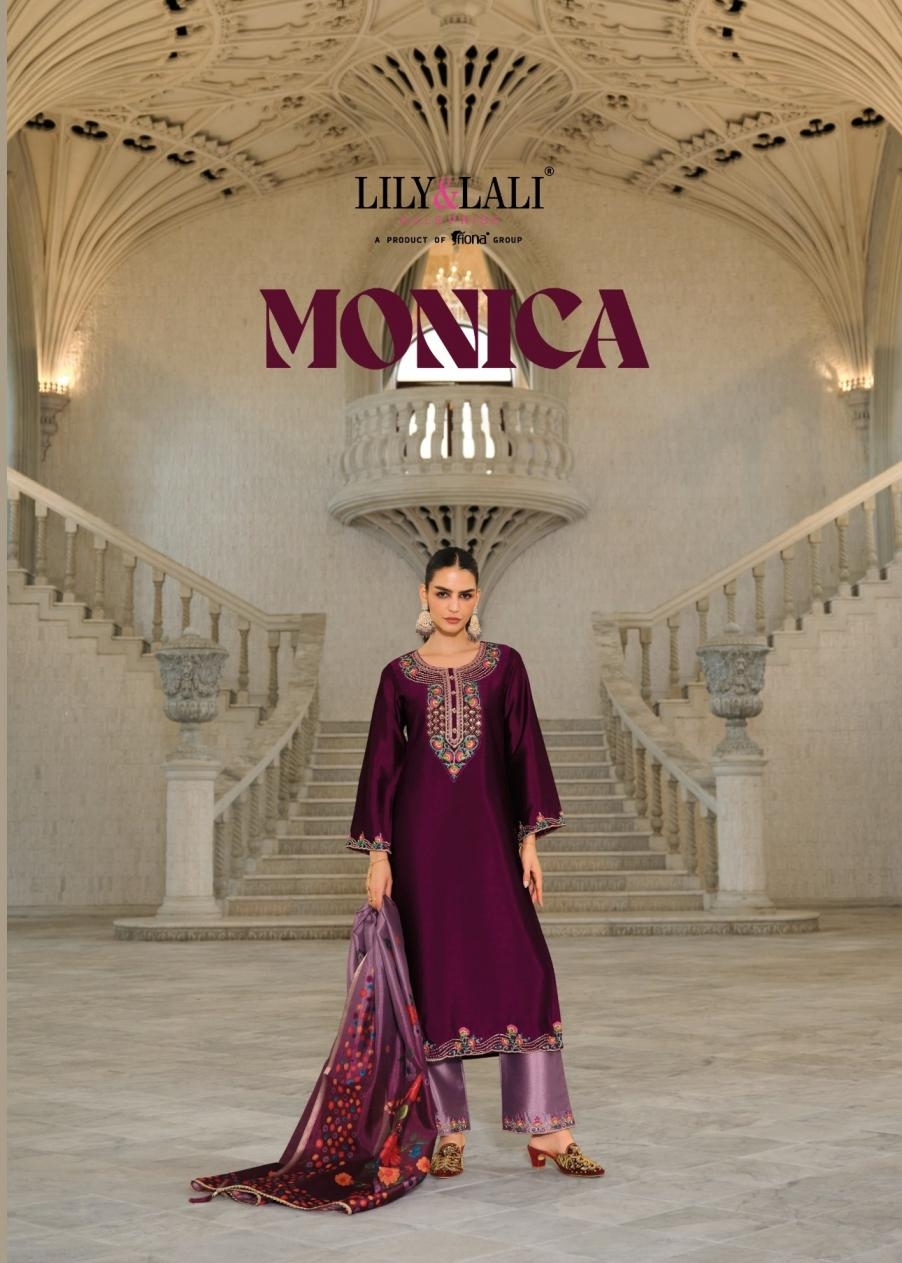 lily & lali monica series 27391 to 27394 exclusive silk readymade suit in wholesale surat
