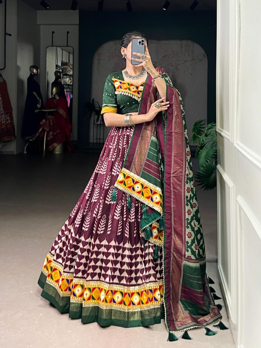 lnb1732 tassar silk half saree readymade navratri chaniya choli in wholesale surat
