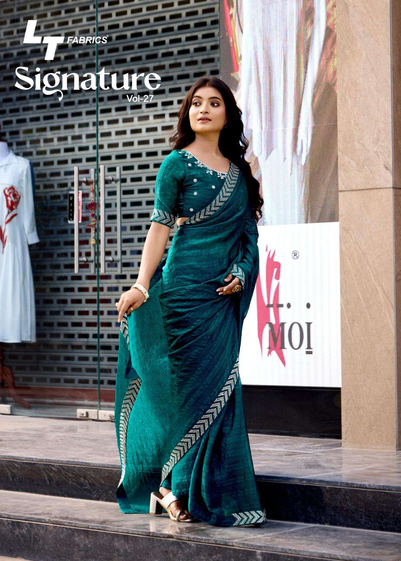 lt fashion signature vol 27 series 2701 tyo 2706 malai silk new saree in wholesale surat