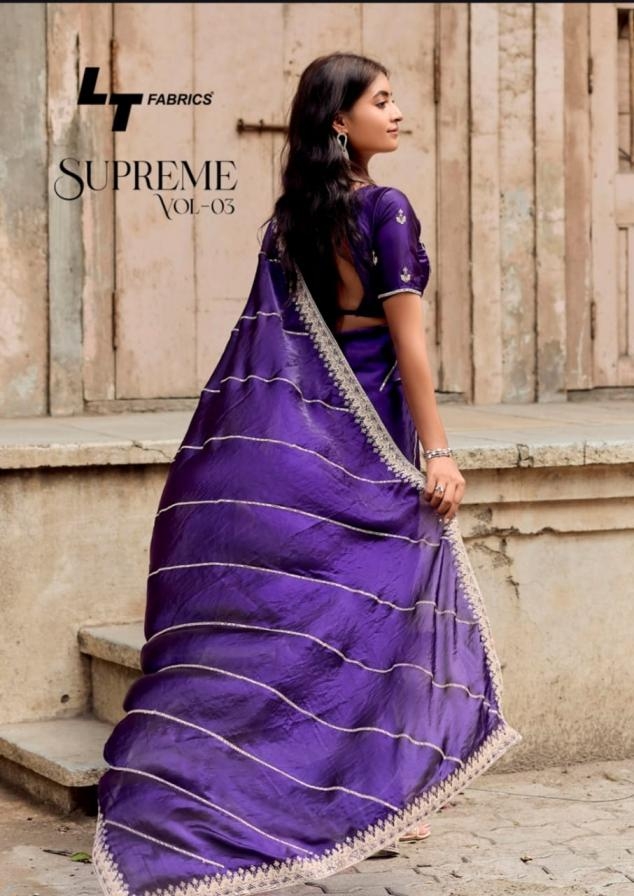 lt fashion supreme vol 3 series 301 to 306 luxurious satin sareesin wholesale surat