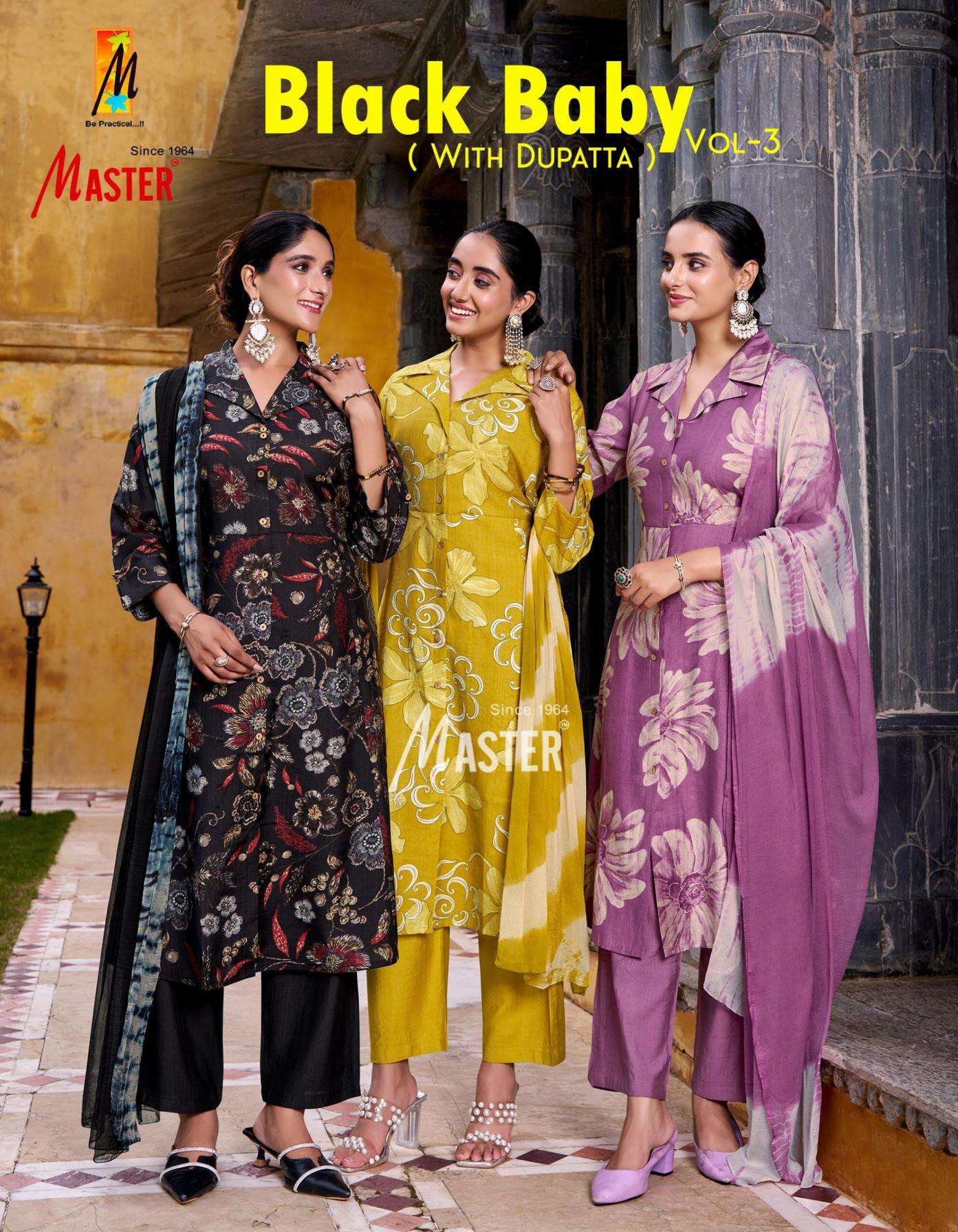 master black baby vol 3 series 3001 to 3008 summer beauty vertican readymade suit in wholesale surat