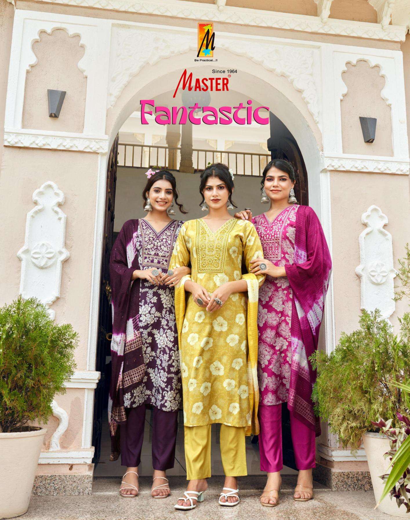 master fantastic series 1001 to 1008 vertican foil readymade casual suit in wholesale surat