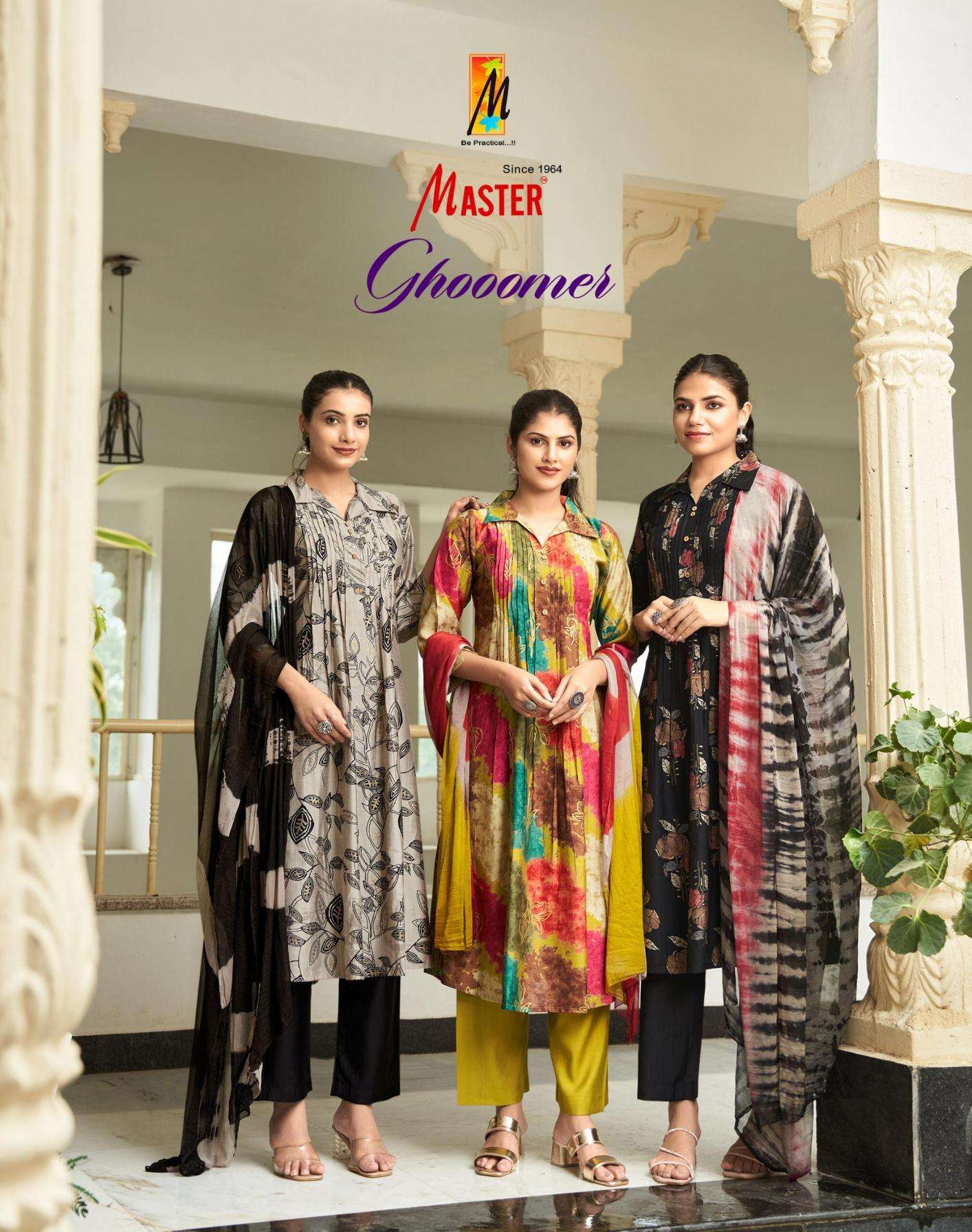 master ghoomer series 1001 to 1008 vertican readymade clothes in wholesale surat