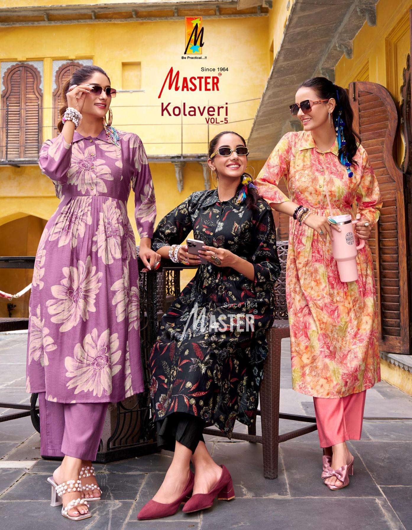 master kolaveri vol 5 series 5001 to 5008 vertican print readymade stylish co-ord set in wholesale surat