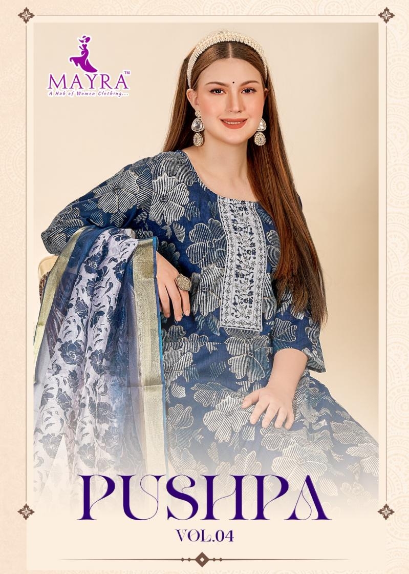 mayra fashion pushpa vol 4 series 91565 to 91572 vertican print readymade suit in wholesale surat