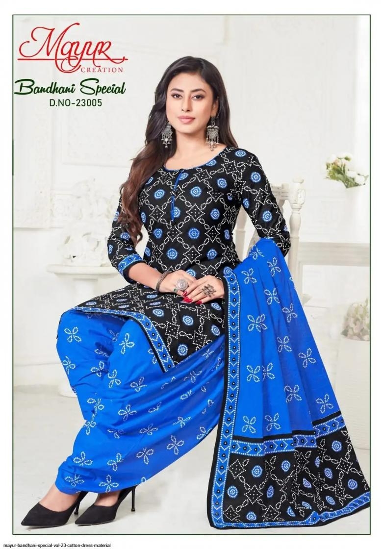 mayur creation bandhani special vol 23 series 23001 to 23010 cotton salwar kameez in wholesale surat