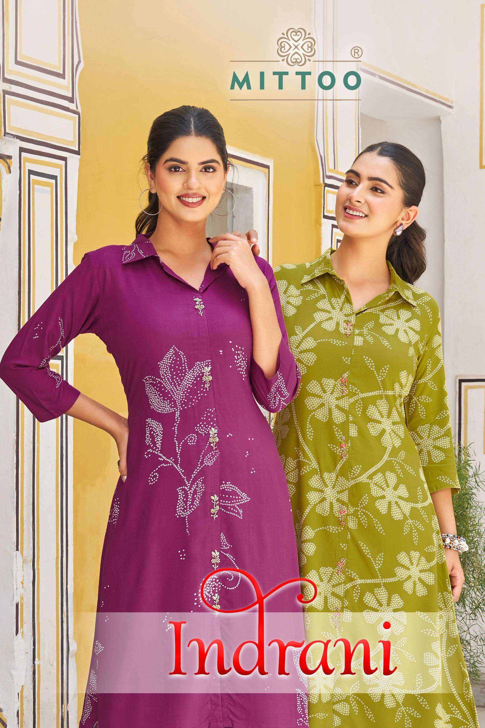 mittoo indrani series 2001 to 2004 rayon readymade classic co-ord set in wholesale surat