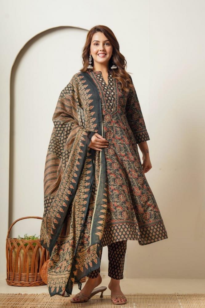 modern cotton readymade stylish combo flair dupatta in wholesale surat