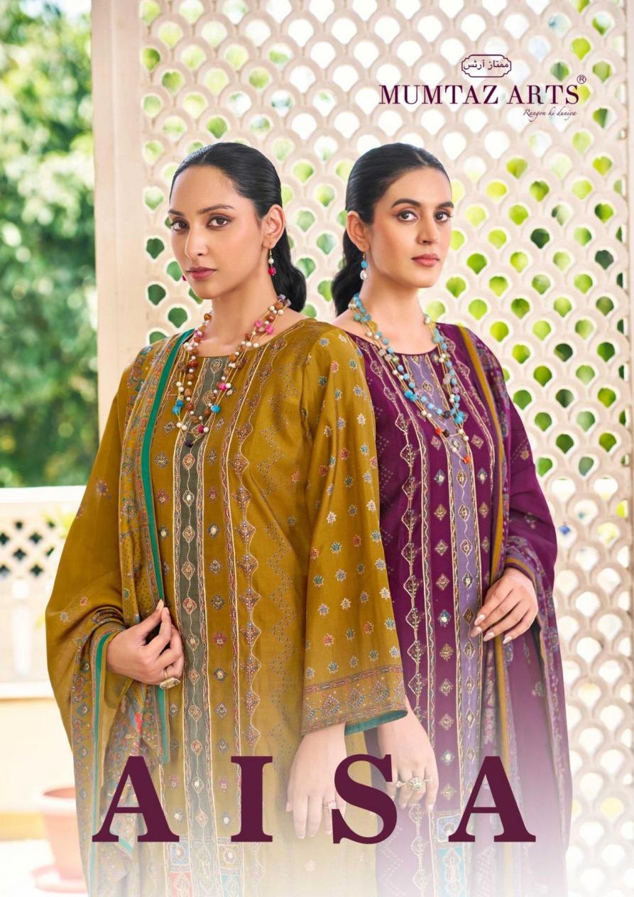 mumtaz arts aisa series 101 to 104 viscose muslin hit design pakistani suits in wholesale surat