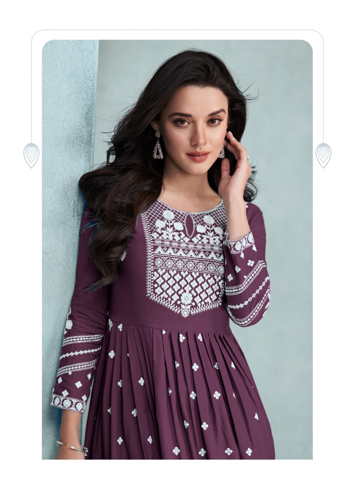 Narya Style Pure Rayon Viscose Kurti With Embroidery Wholesale In Surat