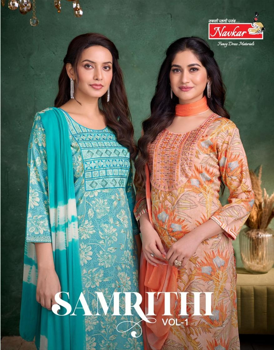 navkar samrithi vol 1 series 1001 to 1007 reaymade capsule print suit for womens