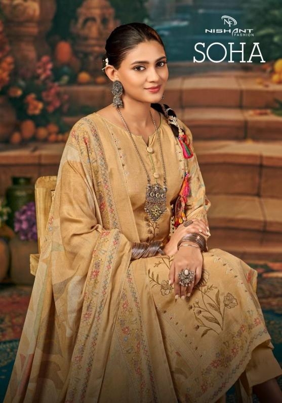 nishant fashion soha series 112001 to 112006 pretty look viscose simmer salwar kameez in wholesale surat