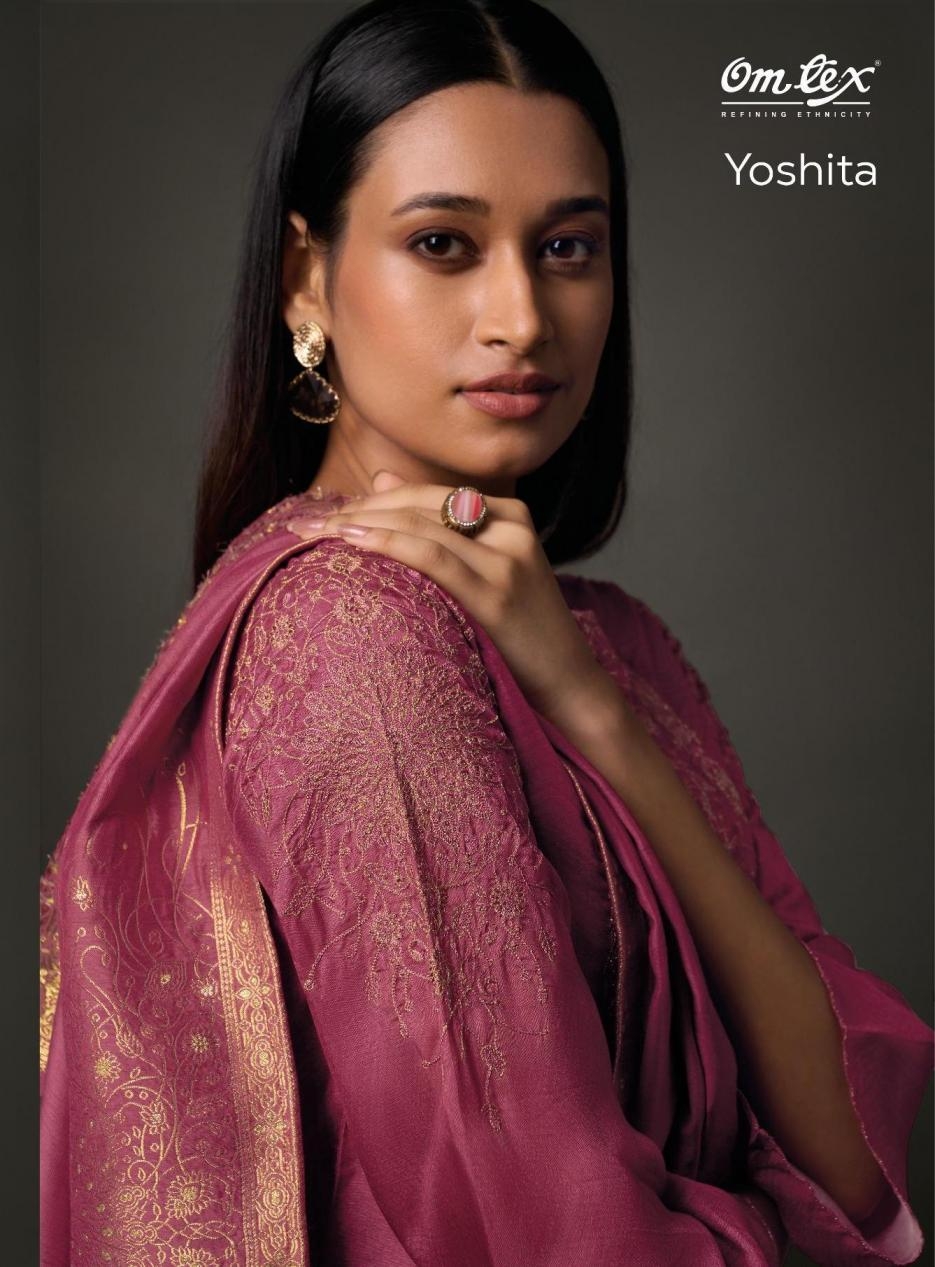 om tex yoshita series 8021 A to C olivia silk classic suit in wholesale surat
