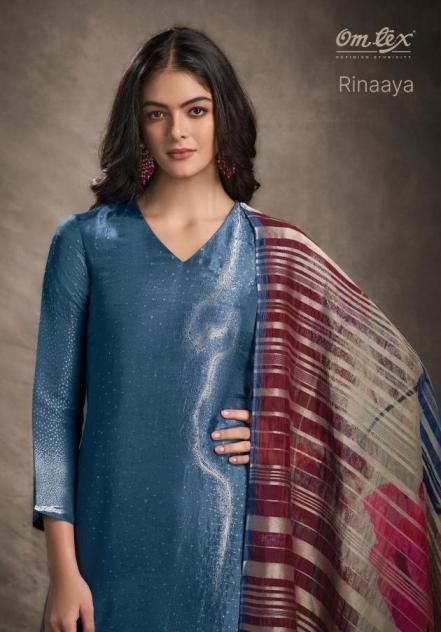 omtex launch rinaaya series 8401 A to D amazing rubina silk jacquard salwar kameez in wholesale surat