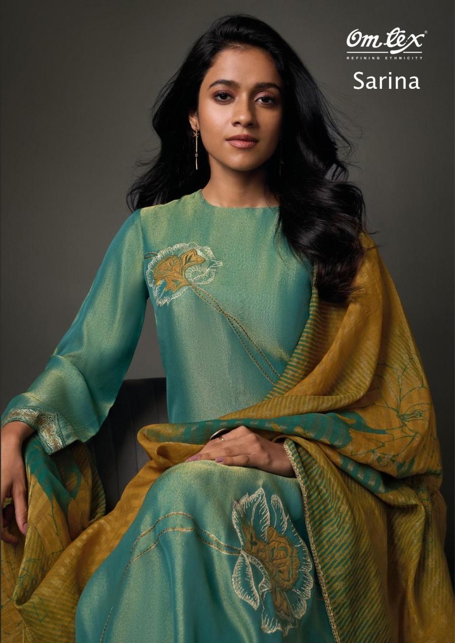 omtex sarina series 8131 A to B silk tissue new design salwar kameez in wholesale surat