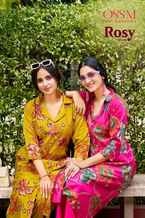 ossm rosy vol 2 series 1001 to 1006 vatican a line readymade unique kurti with pant in wholesale surat