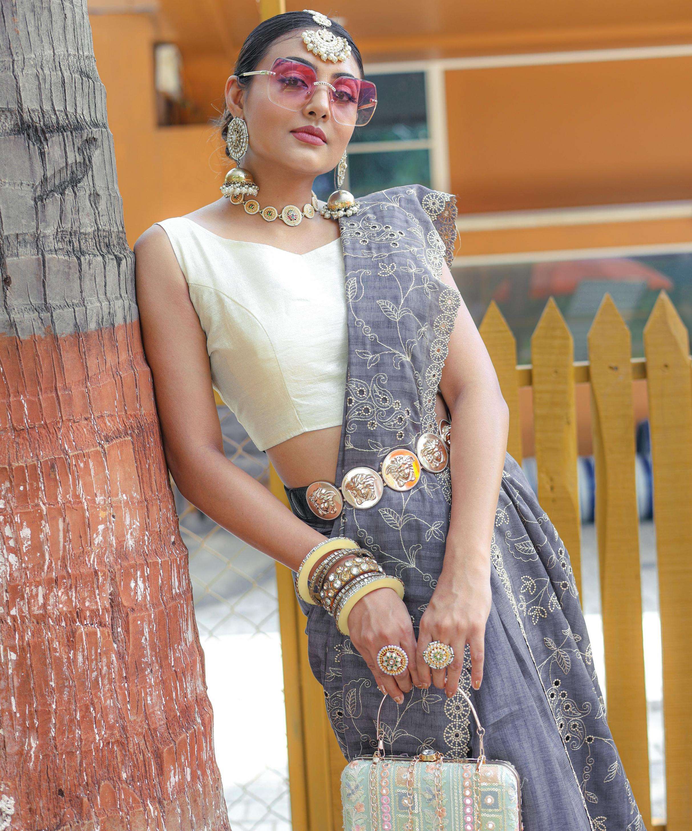 pr clothing aaisha silk thread handwork designer saree in wholesale surat