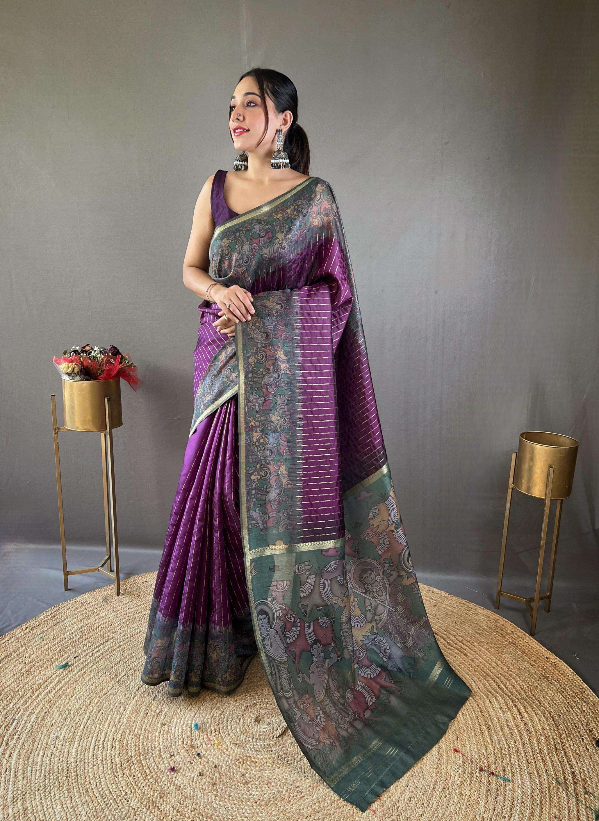 pr clothing aarvi chanderi silk pretty look saree in wholesale surat
