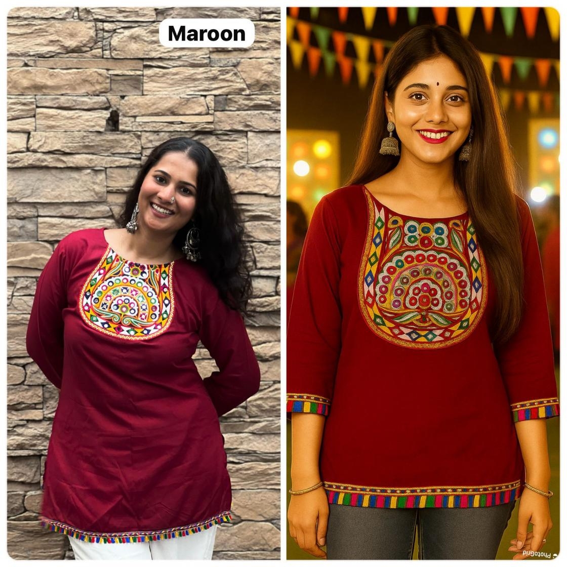 pr clothing ai navratri vol 2 rayon gamthi lace readymade tops in wholesale surat