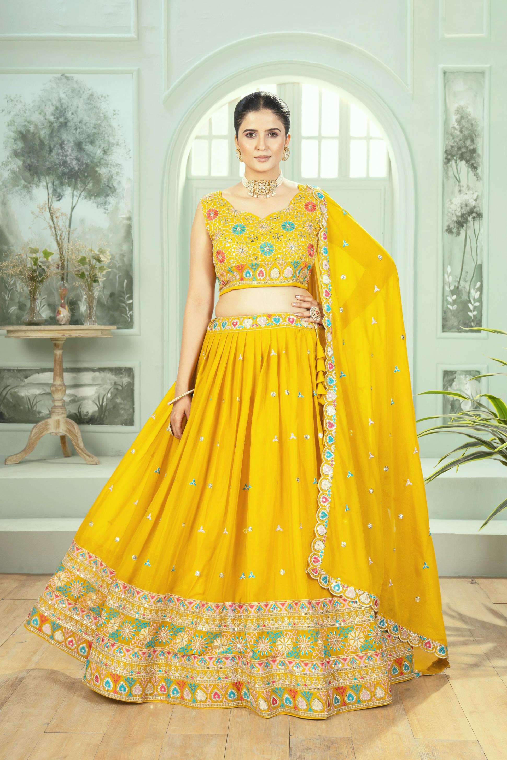 pr clothing dvd 5111 star georgette sequence buy wedding lehenga in wholesale surat