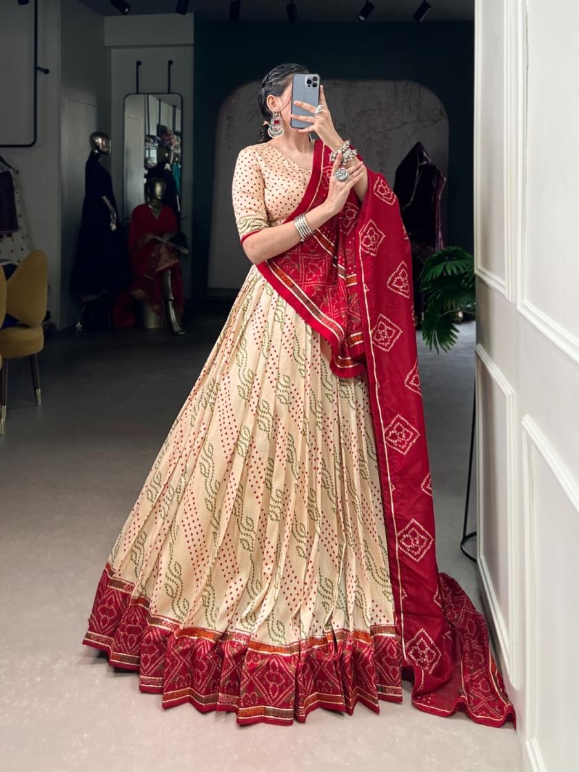 pr clothing gauri lnb1250 tasar silk stitch navratri lehenga unstitch blouse in wholesale surat