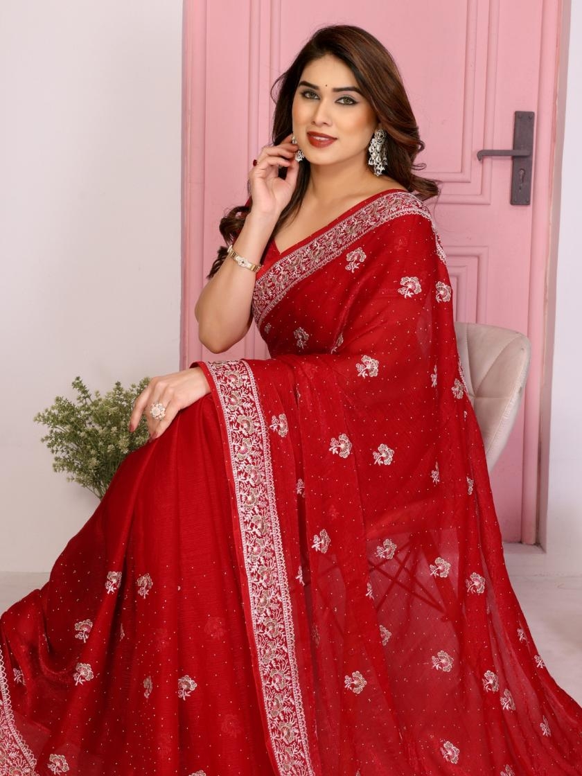 pr clothing hammers vol 2 frendy chiffon party wear saree in wholesale surat
