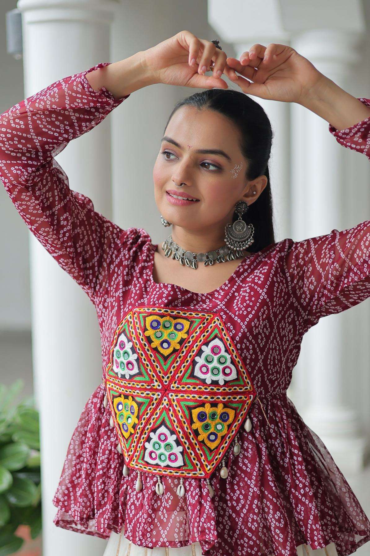 pr clothing ka 1185 kora cotton readymade attractive gota patti navratri chaniya choli in wholesale surat
