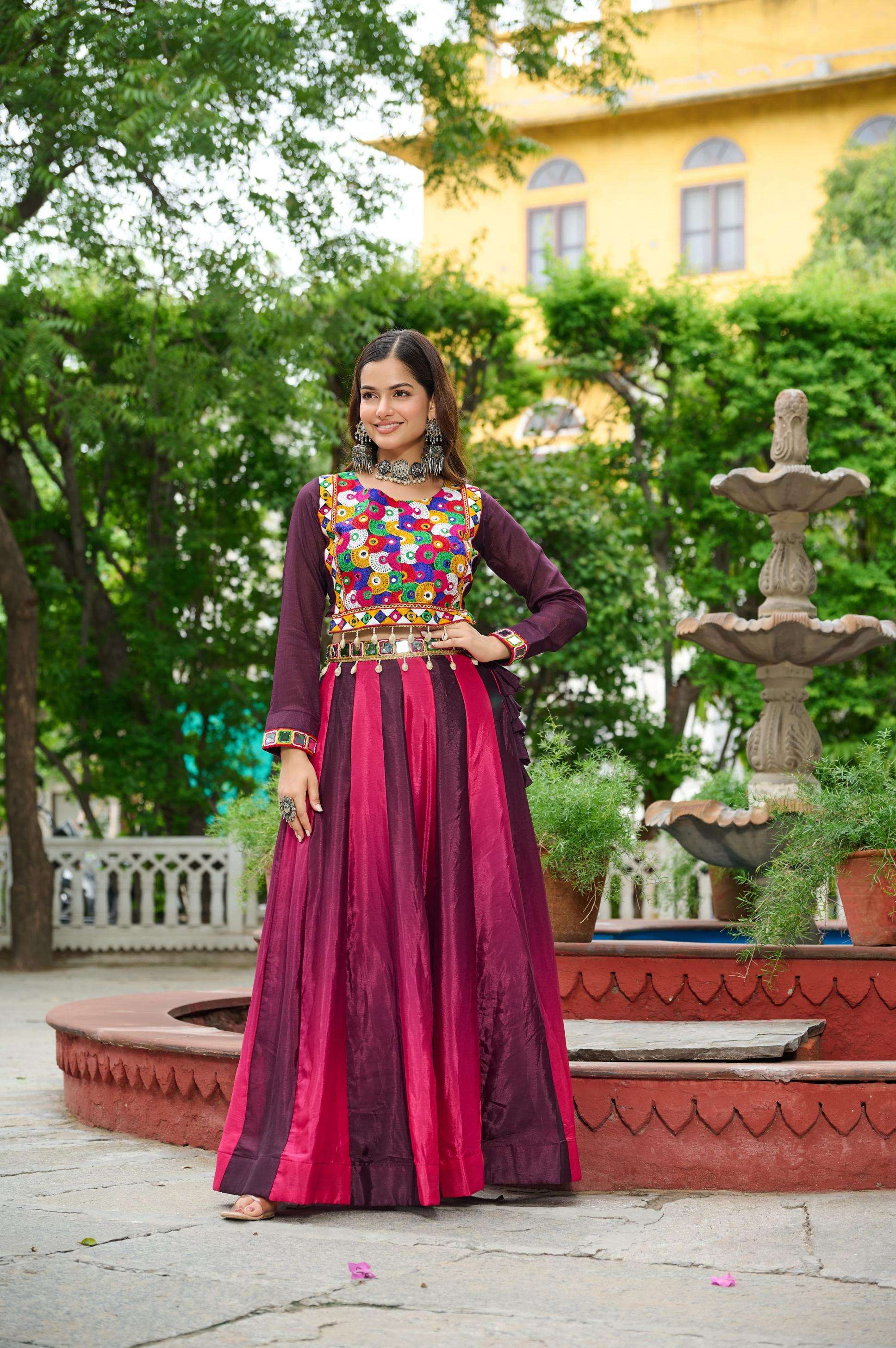 pr clothing ka 5045 readymade designer navratri lehenga with top in wholesale surat