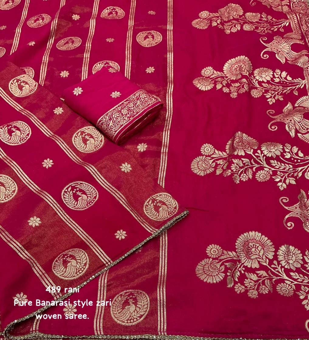 pr clothing kc 489 chanderi silk gorgeous look saree in wholesale surat