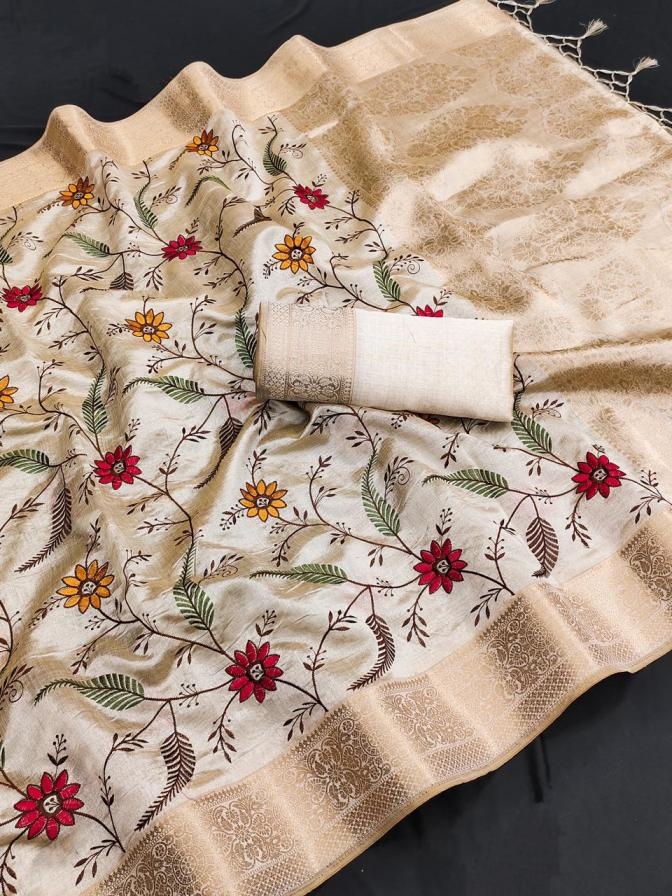 pr clothing kc 7022 tussar silk blend trendy saree in wholesale surat