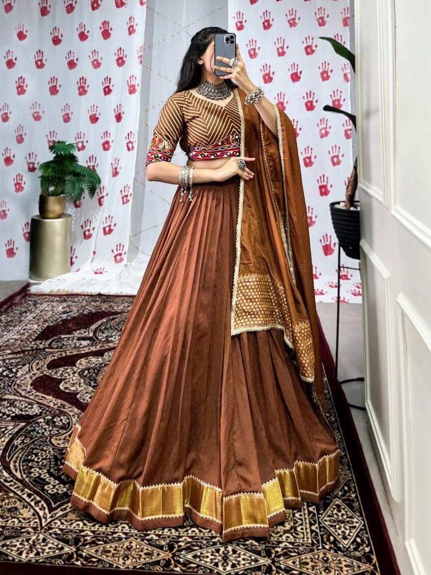 pr clothing lnb1747 navratri special chanderi weaving work chaniya choli in wholesale surat
