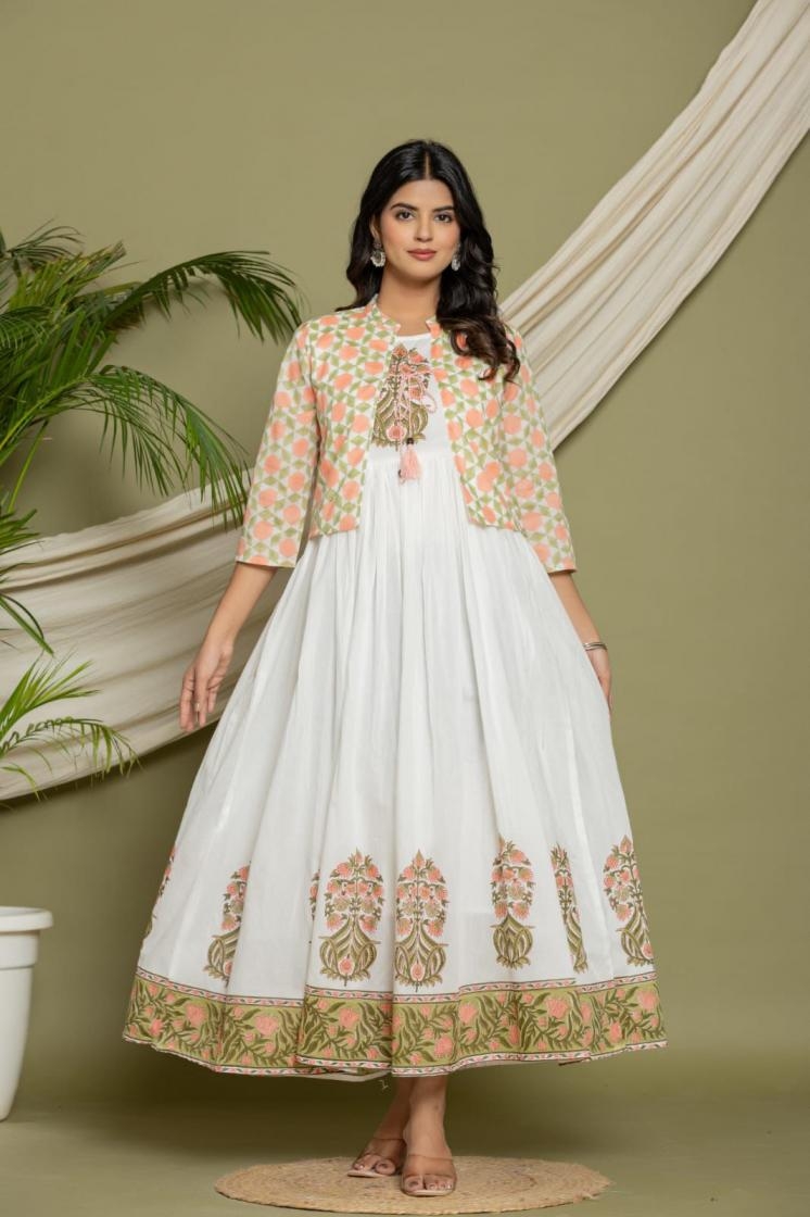 pr clothing modern hit design readymade cotton mul mul long flair combo gowns in wholesale surat