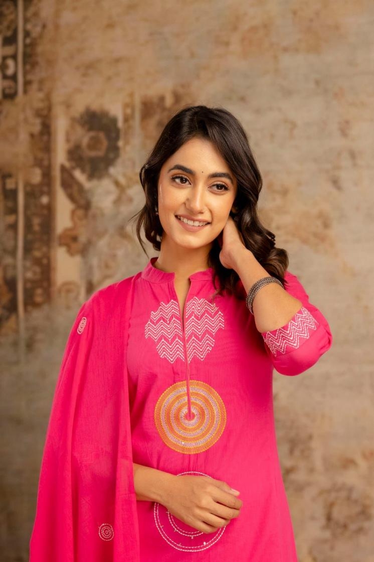 pr clothing modern hit design readymade embroidery work cotton combo suit in wholesale surat
