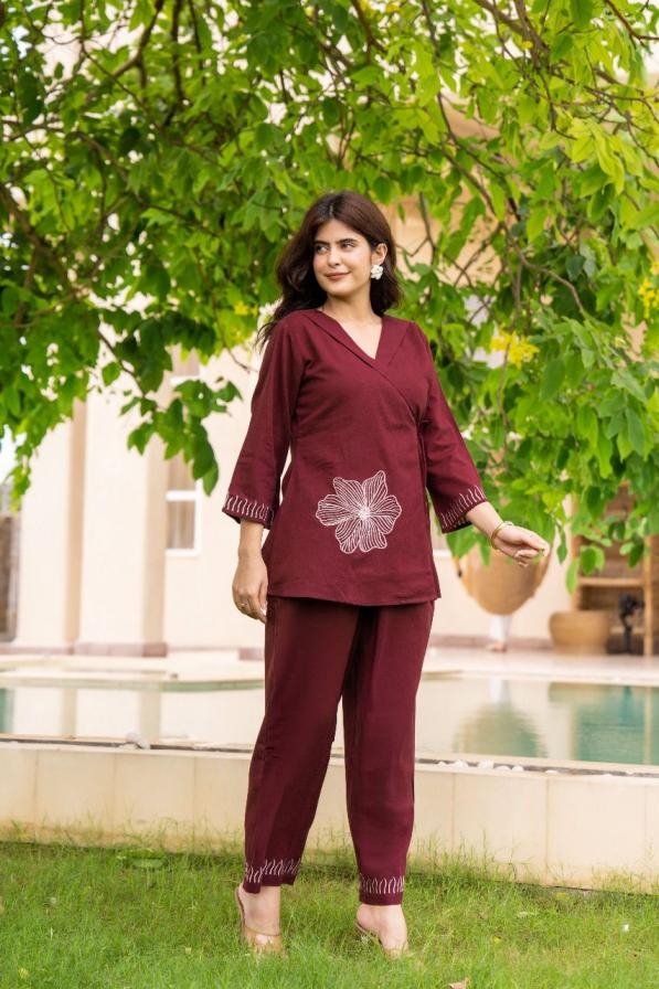 pr clothing modern pattern readymade stylish cotton combo set co-ord set in wholesale surat
