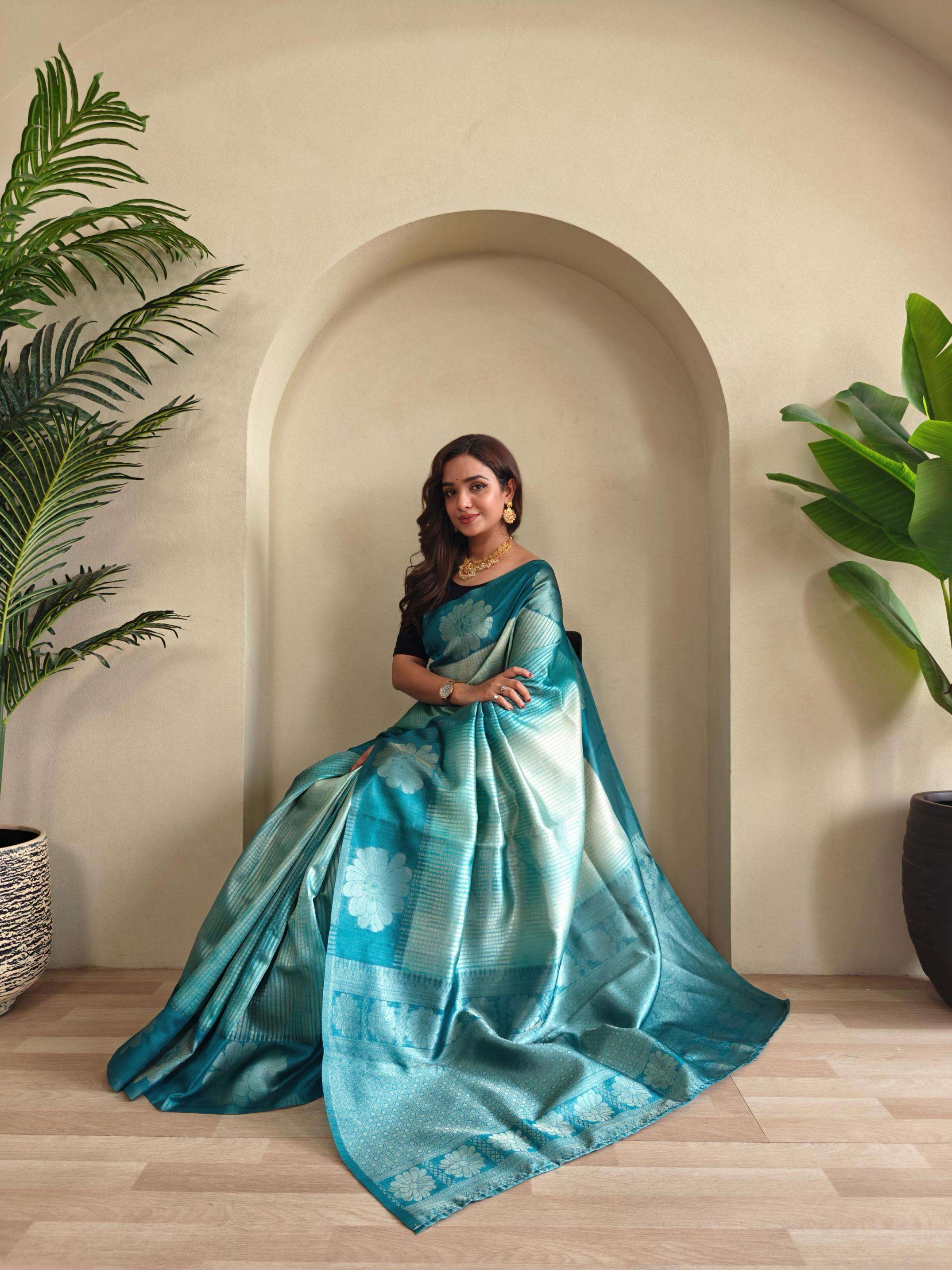 pr clothing morvi weaving silk gorgeous look saree in wholesale surat