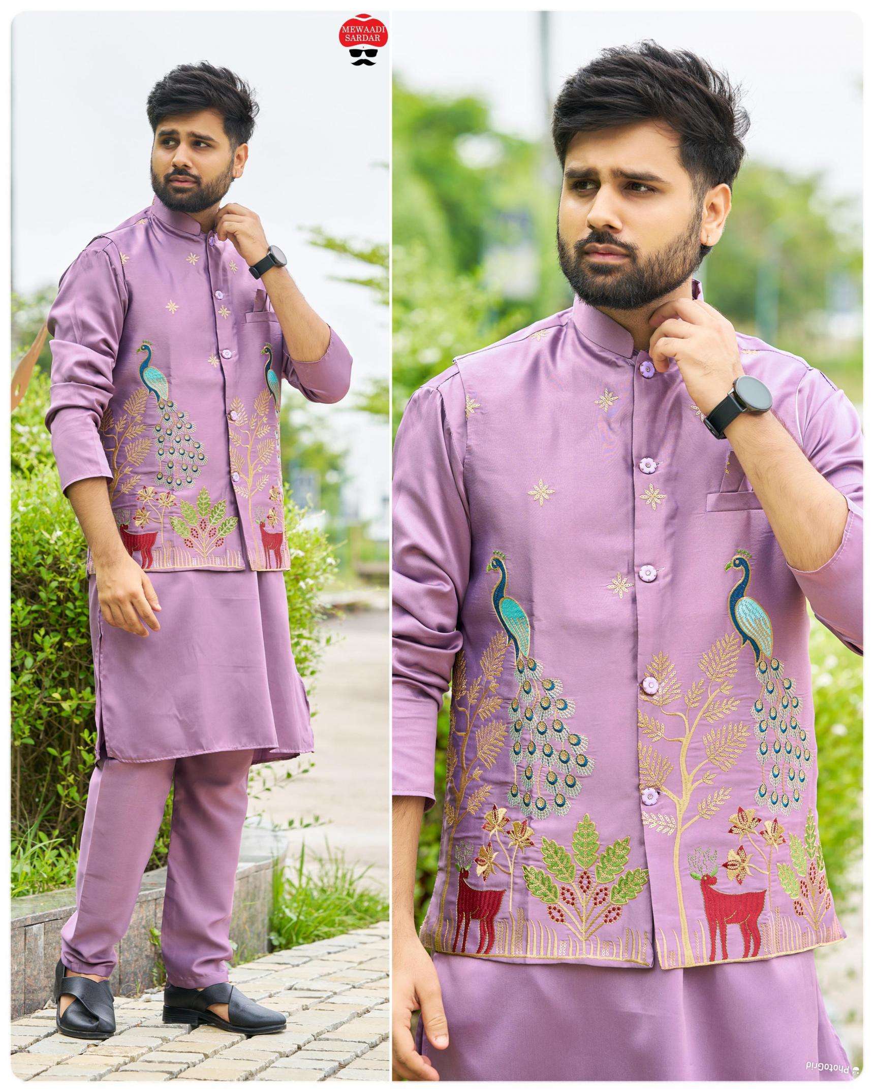 pr clothing swagat vol 3 readymade malai satin mens kurta koti pyjama sets in wholesale surat