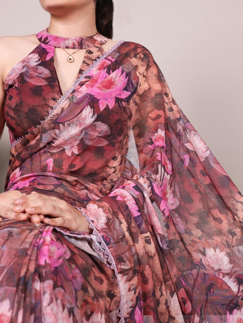 pr clothing ynf7037 design colours floral weightless printed saree with unstitched blouse in wholesale surat