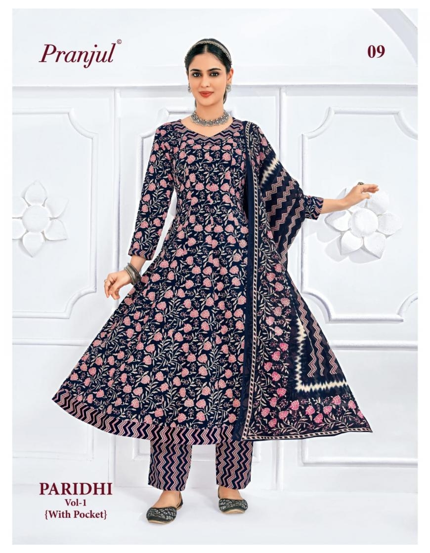 pranjul paridhi vol 1 series 01 to 12 cotton anarkali style readymade stylish suit in wholesale surat