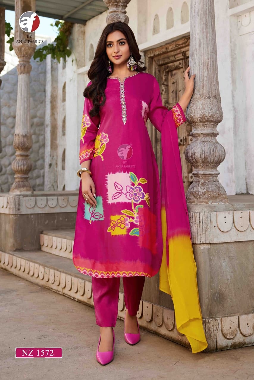 PURE DOLA SILK KURTI PANT WITH DUPATTA in wholesale surat