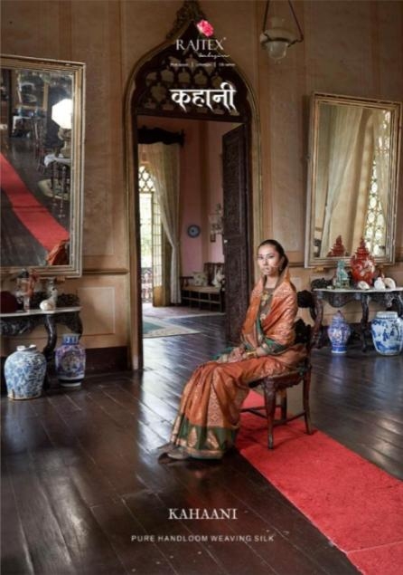 rajtex launch kahaani series 416001 TO 416006 party wear silk handloom sarees in wholesale surat