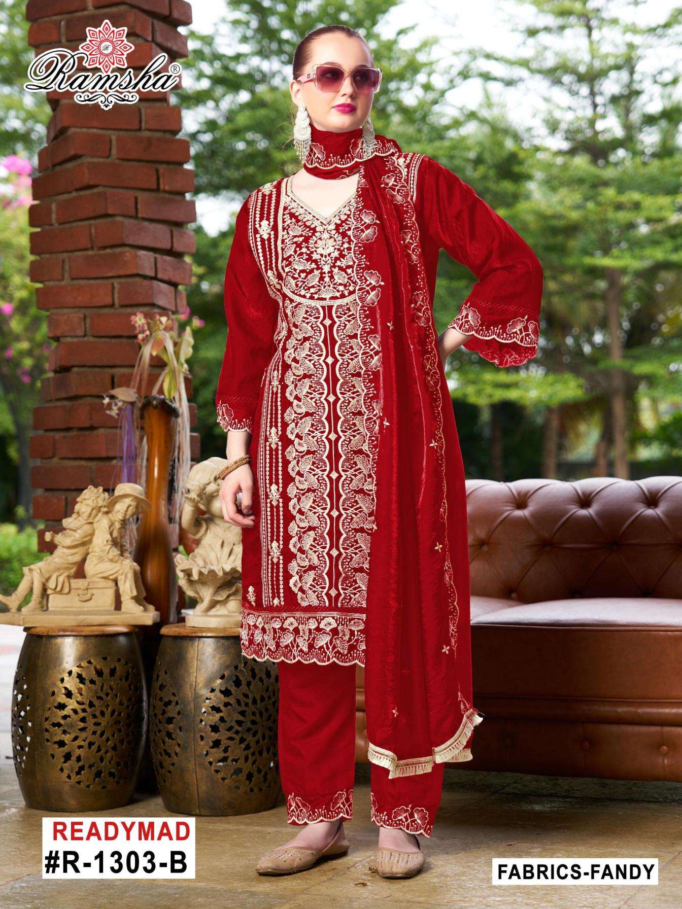 ramsha 1303 A to D nx readymade fendy pakistani suit in wholesale surat