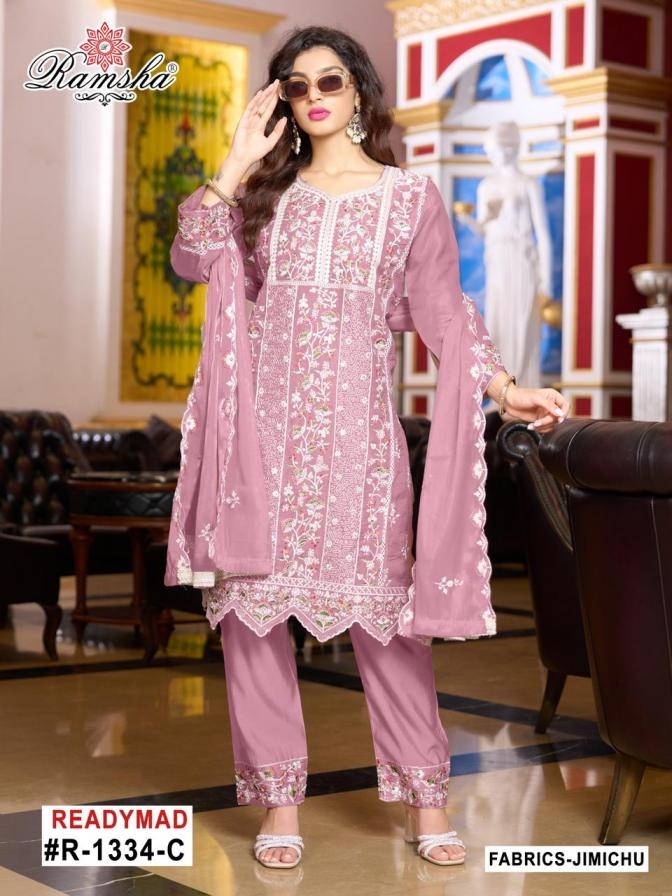ramsha r 1334 A to D nx jimi chu pakistani readymade suit in wholesale surat