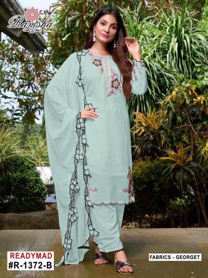 ramsha r 1372 A to D  nx georgette pakistani readymade suit in wholesale surat