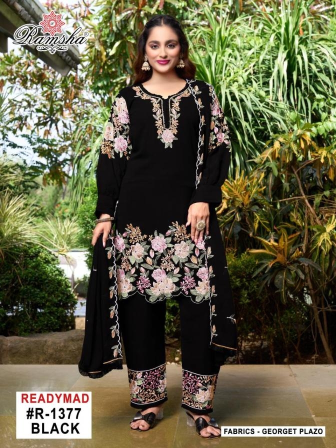 ramsha r 1377 nx georgette readymade plazzo pakistani suit in wholesale surat