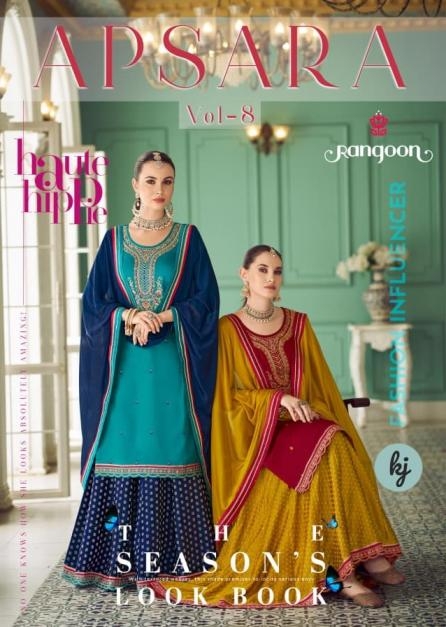 rangoon apsara vol 8 series 8041 to 8046 readymade jam silk kurti ghaghara with dupatta in wholesale surat