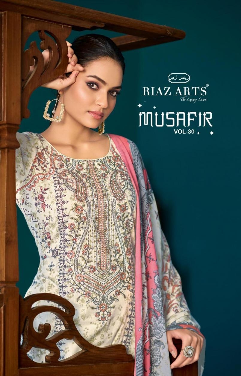 riaz arts musafir vol 30 series 10001 to 10006 cotton modern pakistani salwar kameez in wholesale surat