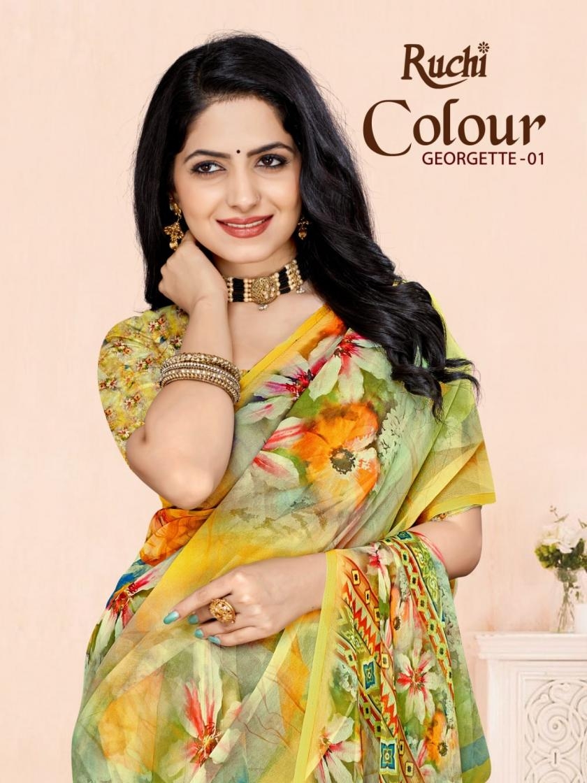ruchi colour georgette vol 1 series 50701a to 50701F georgette best saree in wholesale surat