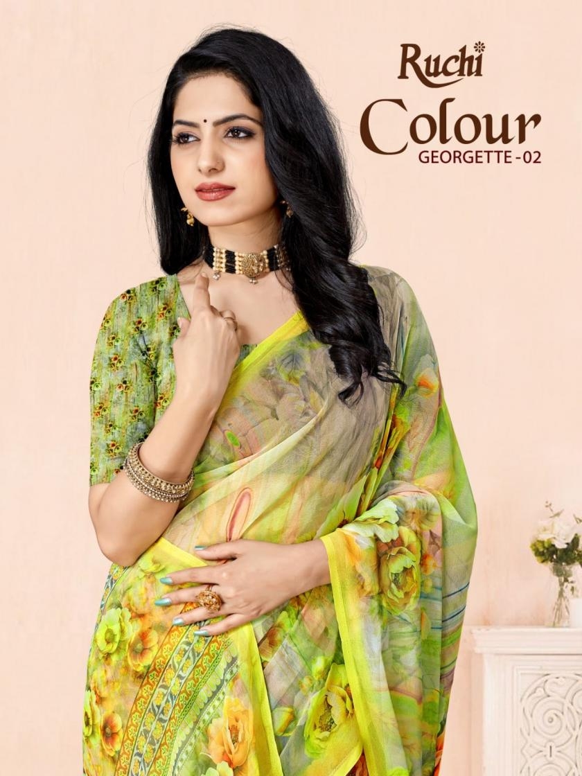 ruchi colour georgette vol 2 series 50702A to 50702F amazing georgette saree in wholesale surat
